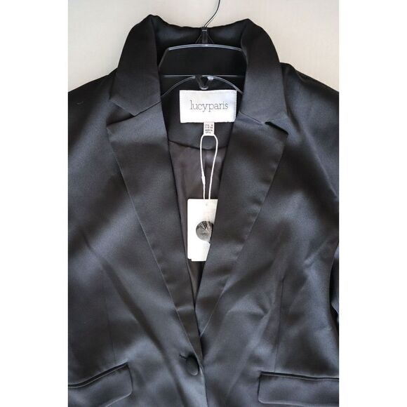 Lucy Paris BL-C959 Women's Sz Small Black Two Button Polyester Blend Blazer - Picture 6 of 8